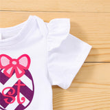 Baby Girl Easter Letter Bodysuit Rabbit 3 Pcs Sets