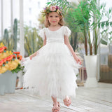 Flower Girl Princess Dress Eyelash Lace Birthday Fluffy Tulle Wedding Party Dress - honeylives