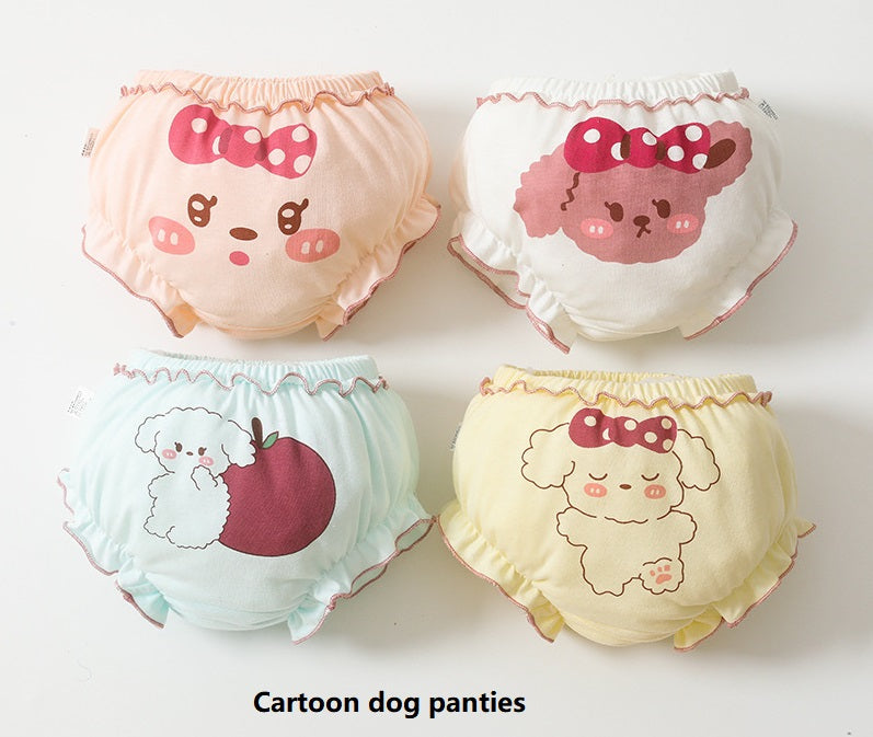 Kid Baby Girl Kawaii Underwear Elastic Cartoon Printed Shorts 4 Pieces/Lot
