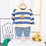 Baby Boys Cloth Stripe Casual Hooded 2Pcs/sets