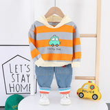 Baby Boys Cloth Stripe Casual Hooded 2Pcs/sets