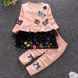 Toddler Girls Outfits Butterfly Patchwork 2 Pcs Suits