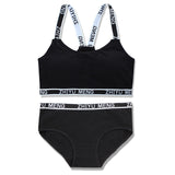 Kid Girls Training Bra Vest Sport Underwear Teen Sets 2 Pcs