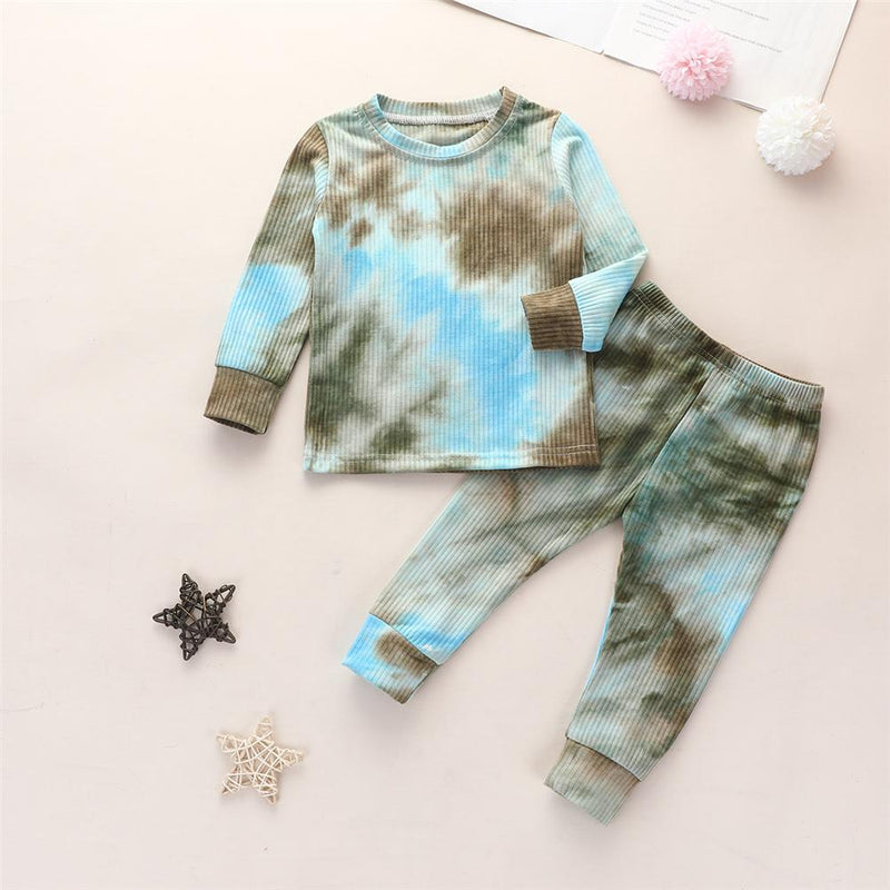 Baby Kid Boys Tie Dye Long-sleeve Casual Sets 2 Pcs