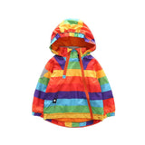 Kids Boys Girls Rainbow Parka Autumn Warm Windbreaker Jacket 2-12 Year