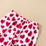 Baby Girl Set Long Sleeve Little Heart Flare Valentine 3 Pcs Sets