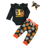 0-24M Toddler Baby Girl Halloween Print Sets 3 Pcs