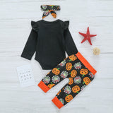 0-24M Toddler Baby Girl Halloween Print Sets 3 Pcs