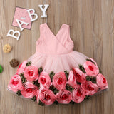 Toddler Kid Girls Flower Birthday Princess Rose Wedding Bridesmaid Dress 2-8T - honeylives
