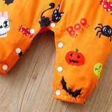 0-18M Baby Girl Halloween Pumpkins Suspender Jumpsuits Pants