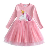Kid Baby Girls Autumn Casual Long Sleeve Unicorn Princess Dresses