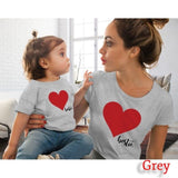 Family Matching Valentine Mother Daughter Son Heart Print T-shirts Tops