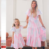 Family Matching Parent-child Sweet Leisure Holiday Dresses