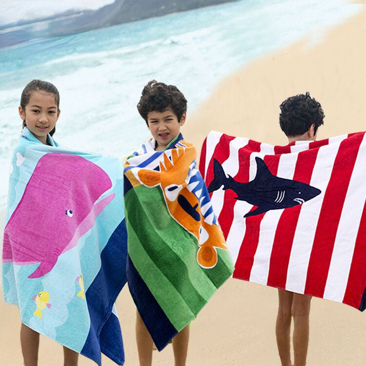 Kid Thicken Cartoon Cotton Bath Beach Towel Compressed Pajamas
