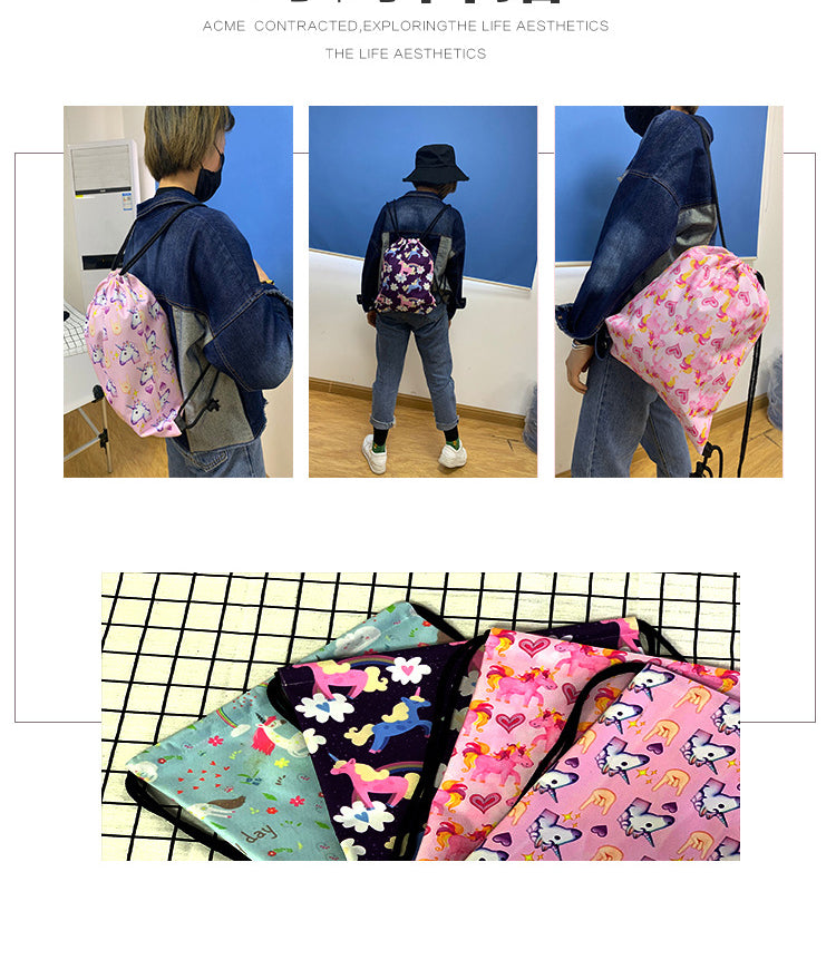 Kid Travel Outdoor Backpack Van Gogh Da Vinci Polyester Bundle Pocket Bags