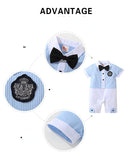 Baby Boy Gentleman Newborn  Lapel Climbing Suit Rompers