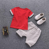 Baby Boy Striped Tie Shorts Outfit 2 Pcs Sets