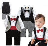 Baby Boy Crawl Suit Spring Gentleman Sets 2 Pcs