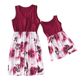 Family Matching Parent-child Printed Sleeveless Summer Dresses
