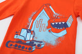 Toddler Boy Orange Truck Print T-shirt