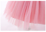 Kid Baby Girl Princess Flying Sleeve Mesh Lace Stitching Bow Dresses