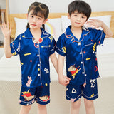 Kid Boys Girls Home Set Summer Short Sleeved Pajamas