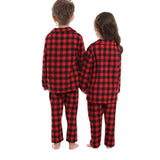 Boy Girl Christmas Homewear Pajamas Plaid 2 Pcs Set