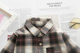 Boys Plaid Cardigan and Solid Denim Set  2 Pcs