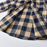 Kid Baby Boys Long Sleeve Cotton Plaid Suit  Boutique 2 Pcs Sets