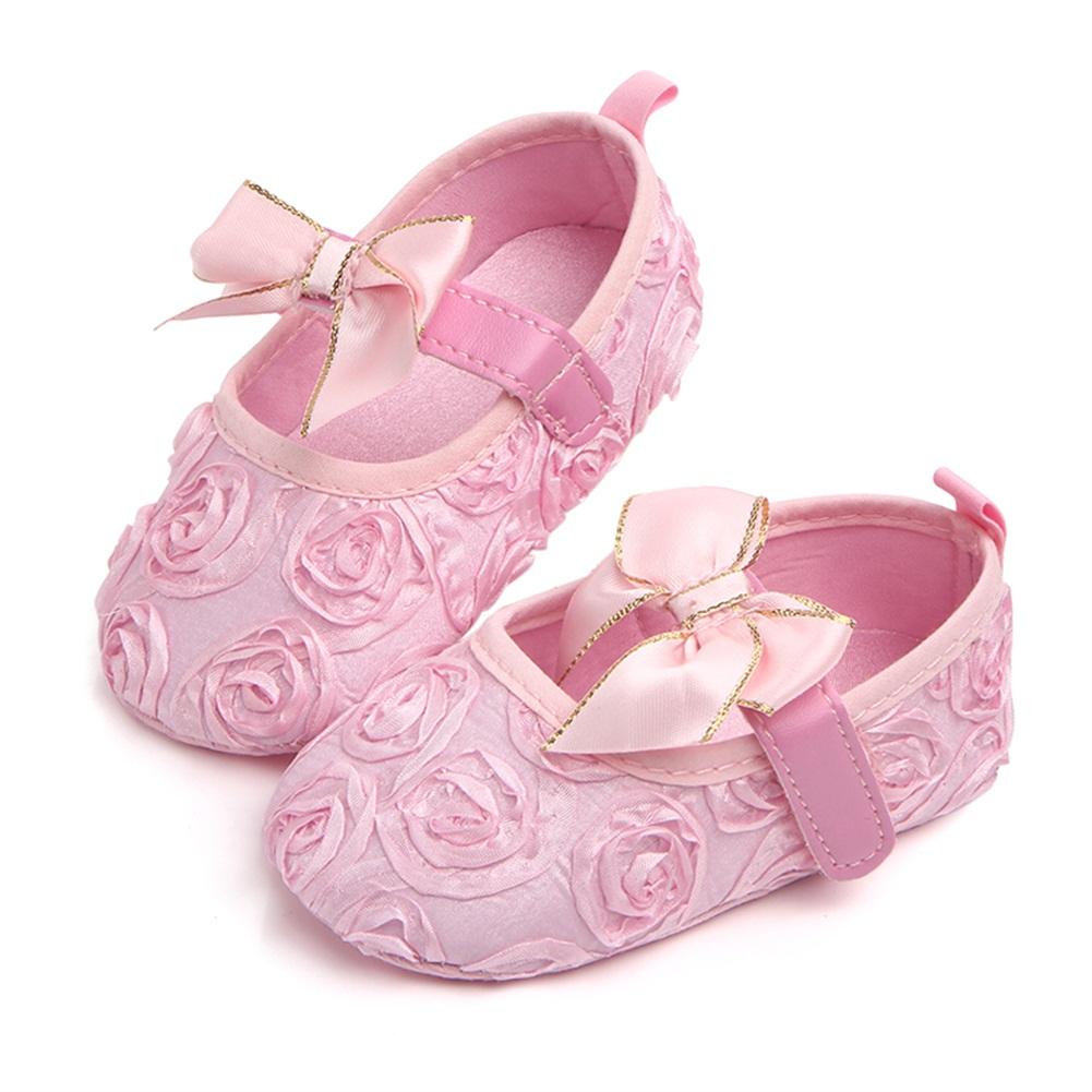 Baby Girls Shoes Sweet Floral Walking Soft Shoes Ribbon Headwear