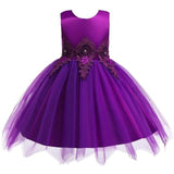 Girl Irregular Mesh Dress Big Bow Princess Dress