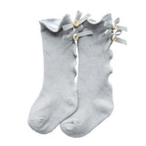 Toddler Girl Ruffle Stockings Cotton Bows Knee Socks