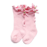 Toddler Girl Ruffle Stockings Cotton Bows Knee Socks