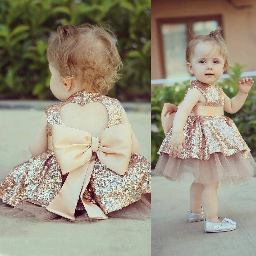 Baby Girls Sequins Party Wedding Gown Dresses