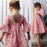 Toddler Girl Long Sleeve Floral Flower Boho Dresses