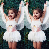 Kid Baby Girls Cute Swan Party Dress With Wings