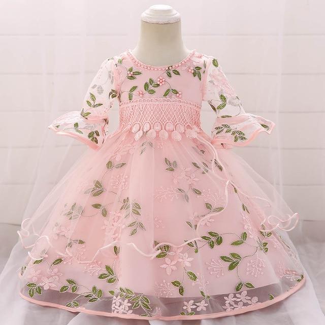 Baby Girl Embroidery Half Sleeve Spring Autumn Birthday Dresses