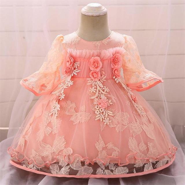 Baby Girl Party Lace Party Flower Baptism Dresses