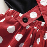 Baby Girls Red Polka Dot Skirt Sets 2 Pcs